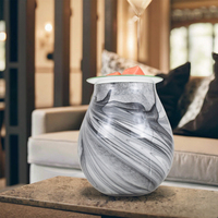 Brûleur de cire électrique en verre gris, diffuseur d'arômes écologique, chauffe-huile grande capacité avec récipient en verre pour la maison, l'hôtel et la table
