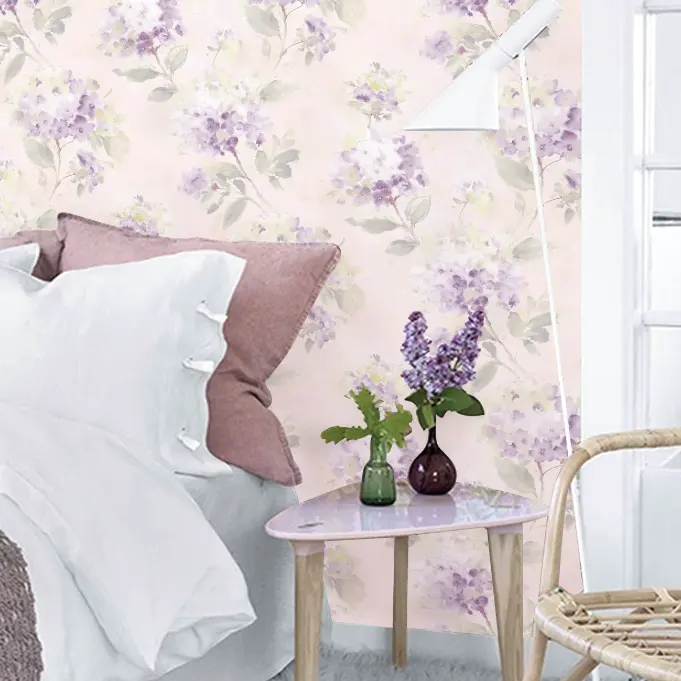 Elegant comfortable flower floral wallpaper for home living room decoration non woven wall paper