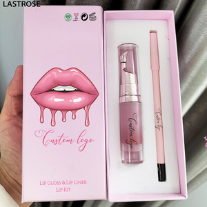 Kit de Regalo Vegano 2 en 1 de Lápiz Labial y Delineador de Labios a Prueba de Agua y Antiadherente, Set de Brillo Labial Glossy y Delineador de Larga Duración y Alta Pigmentación - Product Image 3
