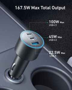 Anker USB <b>C</b> 167.5W 3 Ports Ultra Compact <b>Type</b> Fast Phone Power <b>Adapter</b> for 17 16 15 A2737 167.5W USB <b>C</b> f - Product Image 2
