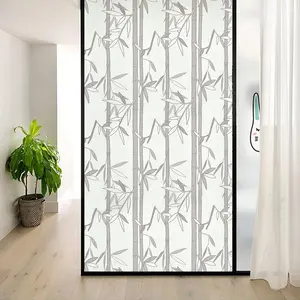 Modern Bamboo Leaves Decorative Self Adhesive Vinyl PVC Window Glass Film For Window