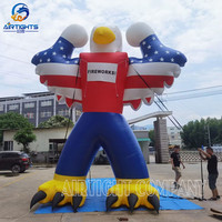 Feux d'artifice publicité personnalisée 20 pieds de haut géant gonflable drapeau américain aigle homme ballon