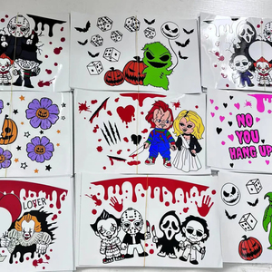 Más de 1000 Diseños de Transferencias UV DTF Personalizadas al por Mayor para Vasos, Impresión de Alta Calidad en Lotes para Vidrio Navideño - Product Image 1