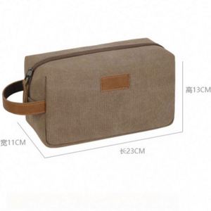 Trousse de Toilette Vintage en Toile Durable, Réutilisable et Imperméable – Trousse de Voyage Décontractée Personnalisable pour Hommes et Femmes, Logo Personnalisé Disponible - Product Image 4