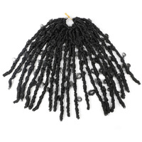 Perruque de cheveux synthétiques pour femmes, style européen-américain, 14 pouces, longueur moyenne, bouclée en forme de papillon, tressée au crochet, style sexy