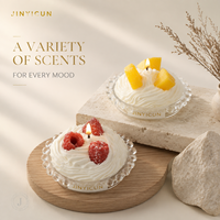 Bougie parfumée artisanale au parfum de gâteau aux fruits, en cire de soja, design dessert, décoration framboise mangue, pour décoration intérieure, boutique de cadeaux, OEM personnalisé