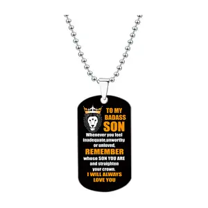 Ywganggu Custom Hiphop Pendant With Box Chain Stainless Steel Custom Photo Pendant Necklace Color Printing For Family Jewelry