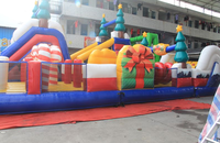 Parcours d'obstacles gonflable de Noël Volcan Dinosaure Anime Château de saut promotionnel pour location commerciale et événements