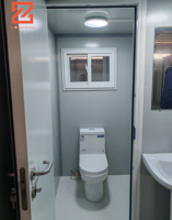 Unité de toilettes et de douche portables modernes, conteneur préfabriqué mobile, matériau écologique, durable, toilettes extérieures, Chine