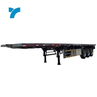 Semi-remorque à plateau plat à 3 essieux, remorques pour camions porte-conteneurs de 40 pieds, équipées de suspension pneumatique pour le transport de machines de terrassement