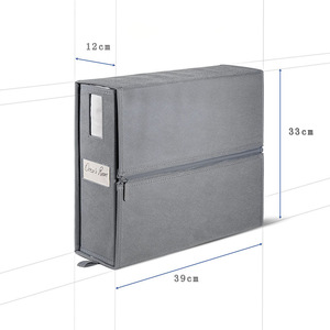 Grey Foldable Bed Sheet Storage Box With Lid Large Capacity Clothes Organizer Rectangle Shape Standing Type Solid Color LM240508 - Product Image 3