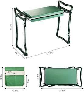 Garden Kneeler and Seat With 2 Bonus Tool Pouches - Portable Garden <strong>Bench</strong> EVA Foam <strong>Pad</strong> With Kneeling <strong>Pad</strong> for Gardening - Product Image 4