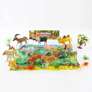 与地图动物园动物模型塑料教育玩具孩子