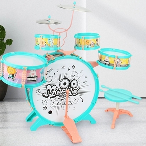 Wholesale Children Cartoon Jazz <b>Drum</b> Kit Simulation Percussion <b>Drum</b> Set With Chair Flexible <b>Drum</b> Sticks - Product Image 3