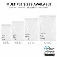 Sac à fermeture éclair recyclé certifié GRS, écologique, refermable, pochette refermable, emballage en plastique durable, vente en gros