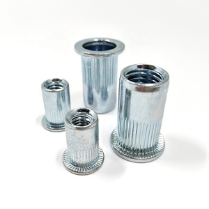 Tuerca Remachable M6 M8 M10 Tuercas de remache de cuerpo redondo acanalado de cabeza plana de acero cilíndrico - Product Image 1