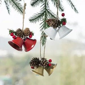 金属银铃挂件圣诞挂件松果挂件家居节日礼品装饰摆件