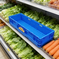 Caisse de rangement pliable en plastique JOIN, forme rectangulaire, pour usage industriel et commercial, prix en gros