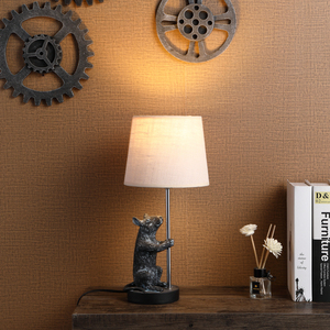 Luci <span class=keywords><strong>da</strong></span> <span class=keywords><strong>comodino</strong></span> retrò Hotel a forma di topo animale di nuovo Design con <span class=keywords><strong>paralume</strong></span> in lino - Product Image 1