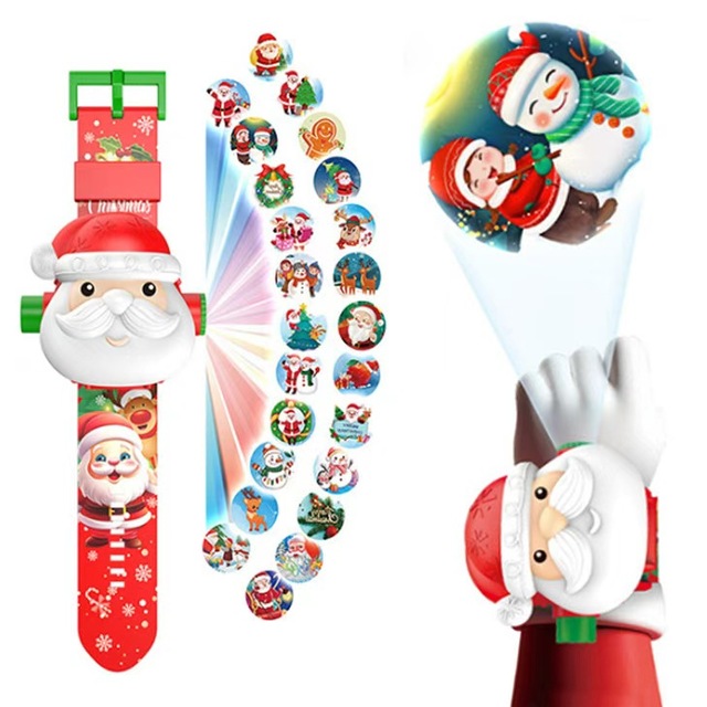 Cartoon Christmas Gifts Children's Mini Flashlights Projectors Watches Digital Display Luminous Toys Early Education Toys