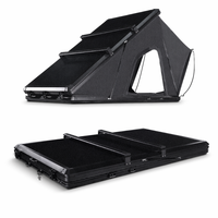 Aluminium-Hartschalen-Dachzelt 210cm SUV Auto-Dachzelt für 2 Personen Wasserdichtes Campingzelt mit Solarpanel für Overlanding