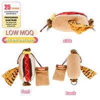 Peluche écologique personnalisée en forme de petit sac à déjections, porte-sac à déjections, porte-clés peluche personnalisé en forme de hot-dog, pain ou aliments