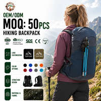 Sac à dos de randonnée personnalisé, imperméable, en nylon, pour voyages, sports de plein air, 24L, sac à dos de trekking