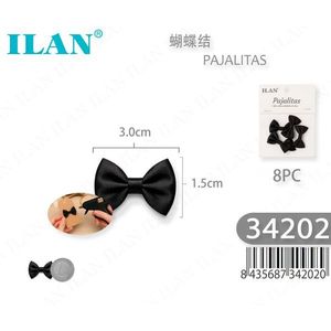 ILAN Bow Ties 3.0x1.5cm Mini pinces à cheveux noires pour femmes, couvre-chef de mariée, 8 pièces - Product Image 1