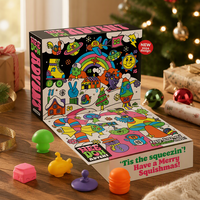 Calendrier de l'Avent Squishmas : Boîte Mystère de Compte à Rebours des Fêtes, Coffret Cadeau avec 13 Mini-Animaux Squishy, Thème Océan Sous-Marin, Ensemble de Jouets