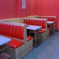 Meilleure combinaison table et chaises XY pour restaurant, table de café, bar commercial, restauration, salon de thé, à poser contre le mur, sièges en bois massif