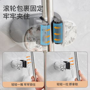 <b>Mop</b> Clip <b>Wall</b> Hook Chrome Finish No Drill Installation Bathroom Storage Rack - Product Image 2