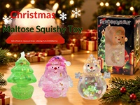 Ensemble de jouets squishy de Noël scintillants Q, jouets anti-stress rebondissants et masticables en TPR souple pour échange de cadeaux de Noël