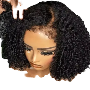 Parrucca Senza Colla con Ricci Afro, Ricci <span class=keywords><strong>Jerry</strong></span>, Onde Profonde Morbide, Onde Lisce Setose, Onde Afro, Ricci Voluminosi, Pre-tagliata, Pizzo HD - Product Image 1