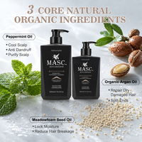 Sampo Peppermint Mint yang Melembapkan dengan Minyak Argan Organik dan Minyak Biji Meadowfoam untuk Perawatan Kulit Kepala Kering dan Anti-Ketombe