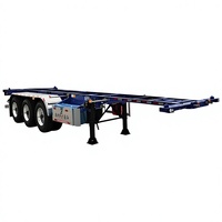 Semi-remorque châssis porte-conteneurs télécommandée 3 essieux 40 pieds 60T charge utile maximale suspension pneumatique en acier Chine