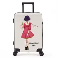 Customized Logo Design Pattern Print 4 Wheels 360 Luggage Suitcase