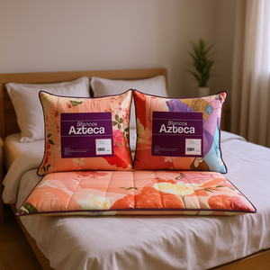 Couette Azteca Blancos avec 2 coussins, taille matrimoniale, doublure en tissu imprimé, style bohème, pour une utilisation toute l'année à la maison - Product Image 2