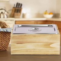 Poubelle à compost en bois écologique Houselin, personnalisable, pour les déchets alimentaires, avec insert en acier inoxydable antirouille, pour le rangement dans la cuisine