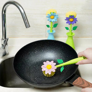 Brosse à récurer de cuisine domestique <span class=keywords><strong>en</strong></span> forme de fleur mignonne brosse à vaisselle durable lavage de vase <span class=keywords><strong>pour</strong></span> pot évier brosse produits propres - Product Image 6