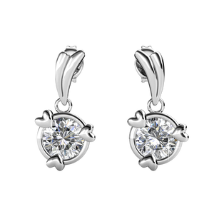 Adorabili <span class=keywords><strong>orecchini</strong></span> a bottone in argento Sterling 925 dasini impreziositi da gioielli con cristalli <span class=keywords><strong>Swarovski</strong></span> miglior regalo di Natale per ragazza - Product Image 5