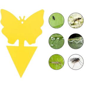 Piège collant en forme de papillon jaune pour les mouches des fruits dans les plantes du jardin, plaque de contrôle des parasites jetable en papier - Product Image 4