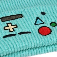 Bonnet en tricot acrylique côtelé vertical avec applique en peluche de dessin animé, broderie personnalisée, bonnet d'hiver à revers, style streetwear, OEM