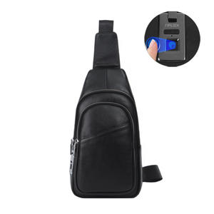 Bolso Bandolera Inteligente Impermeable de Cuero Genuino, Estilo Ejecutivo, Antirrobo, para Viajes, con Huella Dactilar - Product Image 2