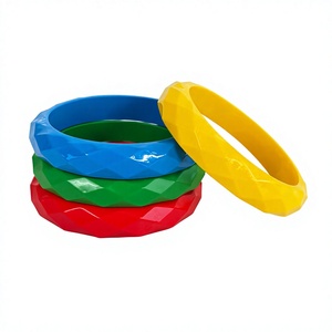 Nouveaux ensembles de bracelets classiques multicolores en résine, marbrés en lucite, uniques en acrylique, tendance et à la mode, bijoux unisexes pour femme - Product Image 2