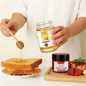 Pots à miel en verre de 180 ml, 360 ml, 750 ml, petits pots à miel avec couvercles en bois, mini pots à miel - Product Image 1