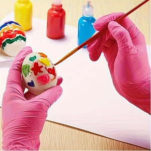 Gants jetables écologiques roses en nitrile pour examen médical, protection sans poudre, latex de caoutchouc alimentaire pour le nettoyage - Product Image 3