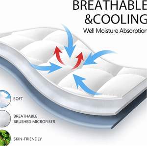 <span class=keywords><strong>Surmatelas</strong></span> en microfibre 10cm 1100 GSM Remplissage lourd Super doux et <span class=keywords><strong>moelleux</strong></span> Boîte remplie Protecteur de matelas en polyester cousu - Product Image 6