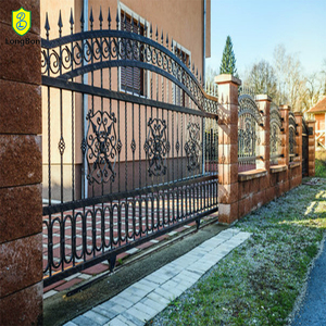 <span class=keywords><strong>Portail</strong></span> de cour motorisé automatique en <span class=keywords><strong>fer</strong></span> forgé au design moderne avec persiennes pour maison et jardin - Product Image 3