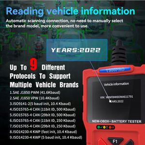 เครื่องอ่านโค้ดวินิจฉัยรถยนต์อเนกประสงค์ T300 Pro OBD2 พร้อมฟังก์ชันอ่านโค้ดข้อผิดพลาดของเครื่องยนต์และการทดสอบแบตเตอรี่ 12V สำหรับรถยนต์ทุกประเภท - Product Image 6
