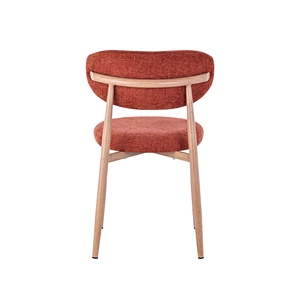 <span class=keywords><strong>Chaise</strong></span> <span class=keywords><strong>de</strong></span> salle à manger contemporaine en tissu doux avec cadre en métal couleur chêne clair - Product Image 2